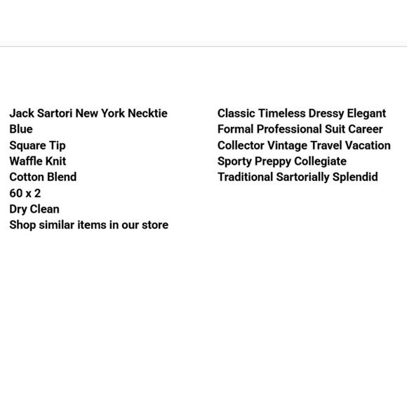 Vtg Jack Sartori Neck Tie Blue Square Tip Knit Cotton 60x2 Sartorially Splendid - Picture 2 of 8